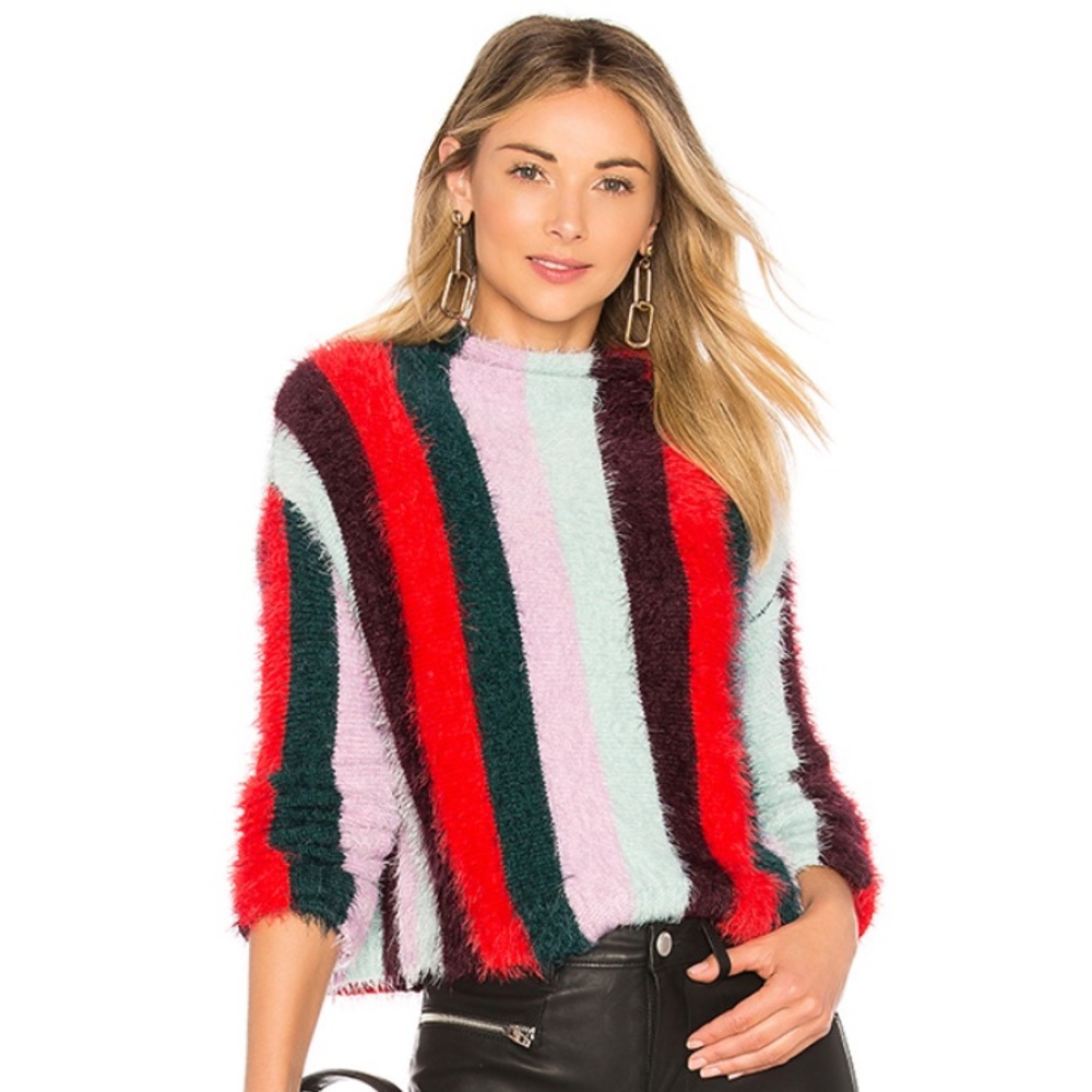 NWOT blanknyc striped mock neck sweater mad hatter